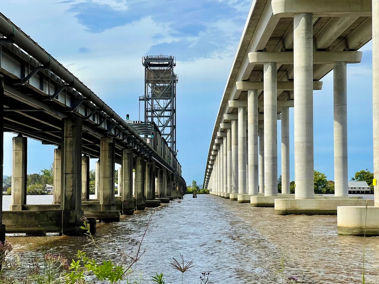 Old and New Harwood Bridge over Clarence River, NSW, 2021