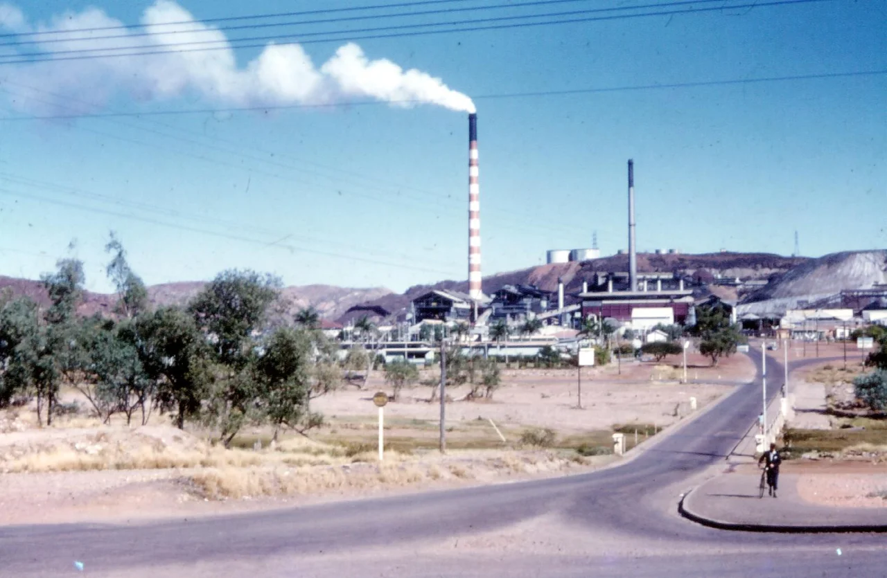 Mount Isa Mine in June 1962 as seen from the town CBD.