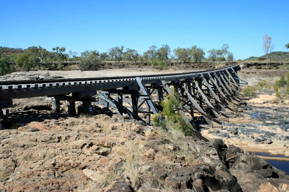 Etheridge railway - Copperfield River bridge from Einasleigh end (2008)