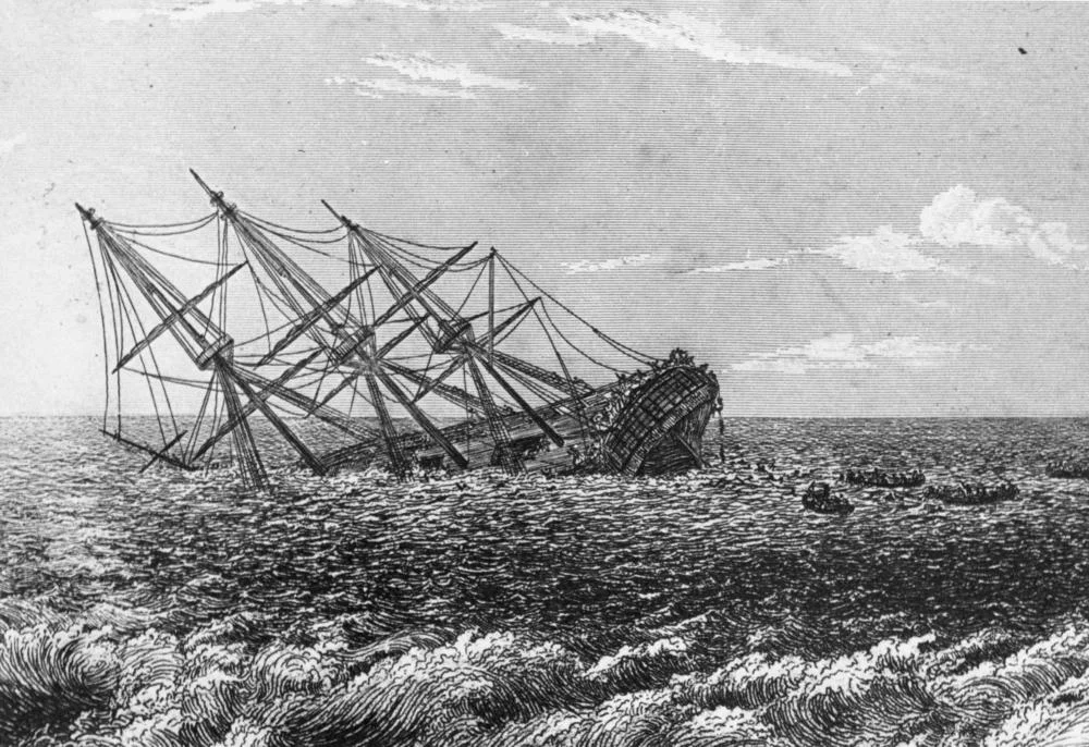HMS Pandora in the act of foundering 29 August 1791