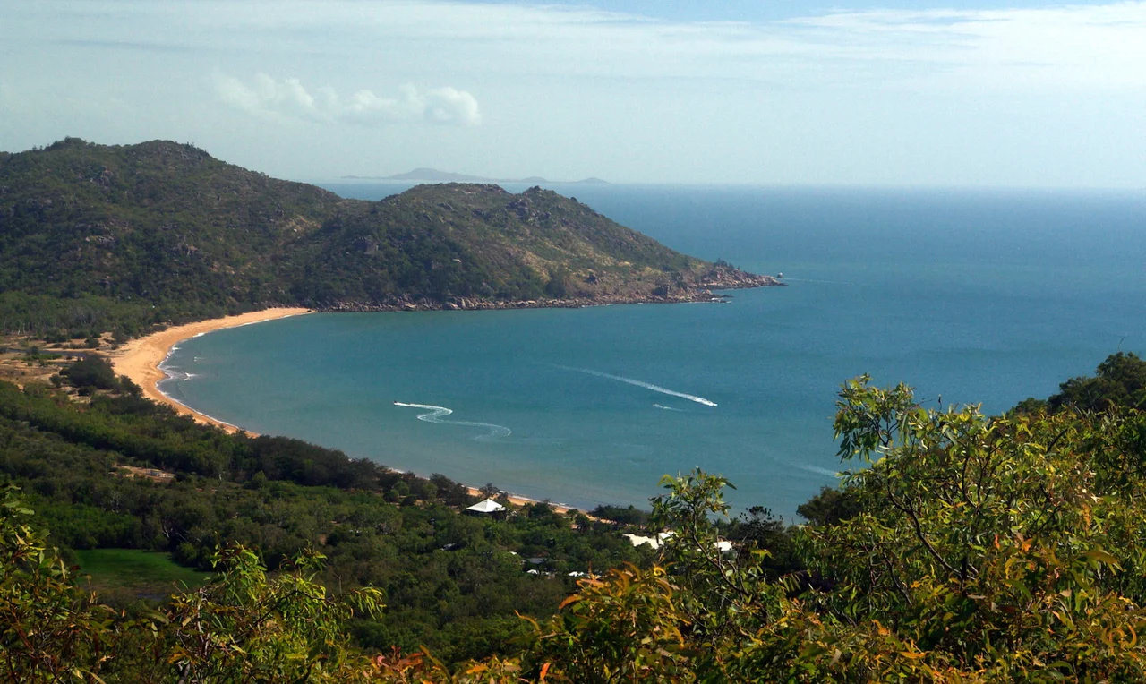 The remains of the observation post at the Magnetic Island coastal Battery. This photo is taken from atop of nearby command post.