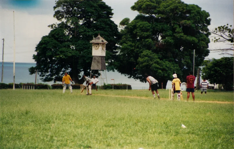Cricket being played on Palm Island, Queensland