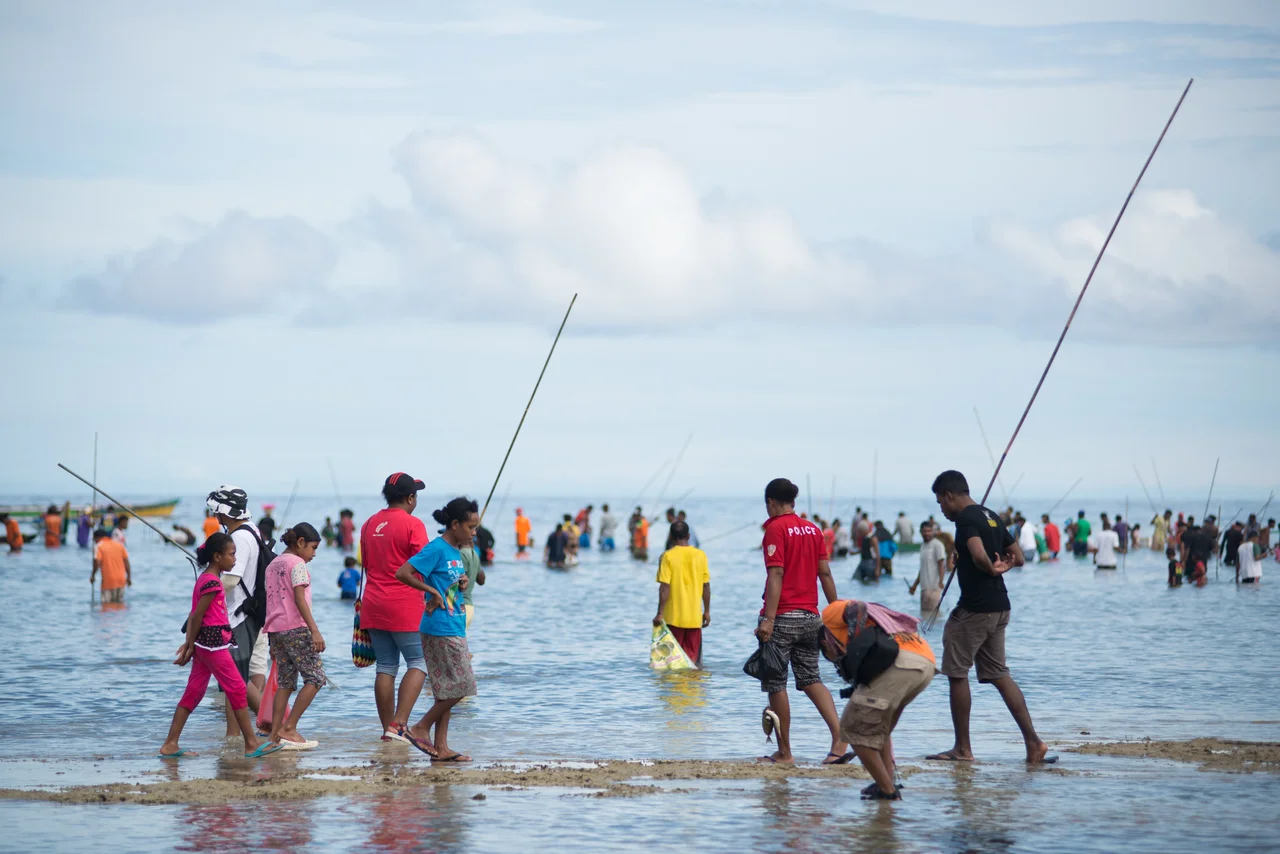 Biak tribes fishing boat.