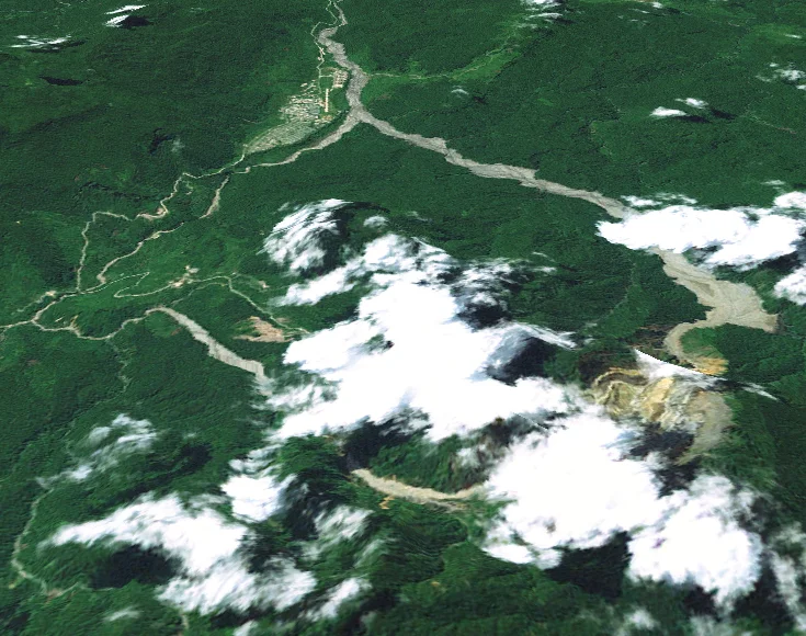 NASA World Wind image of Ok Tedi mine