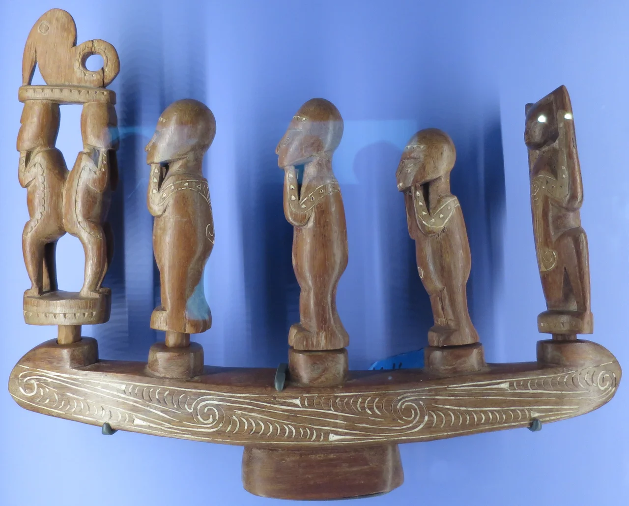 Soul boat, wood and white lime, Kiriwina, Trobriand Islands, Massim district, Paupa New Guinea, Bishop Museum, accession 1989.400.268