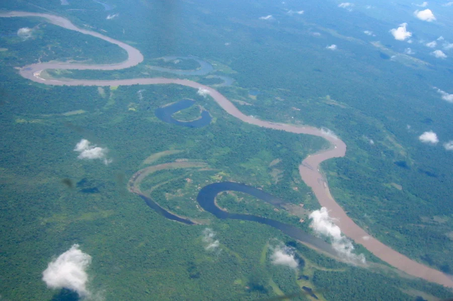 Panoramic photo of Lae city taken from top of the Telikom building, Lae. Governors residence to the left. Port to the right. Taken 29 January 2014