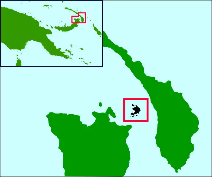 Locator map for Duke of York Islands, Papua New Guinea
