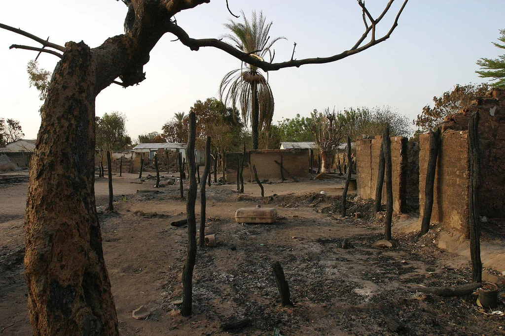 The town of Birao in northern CAR which was largely burnt down during fighting in 2007