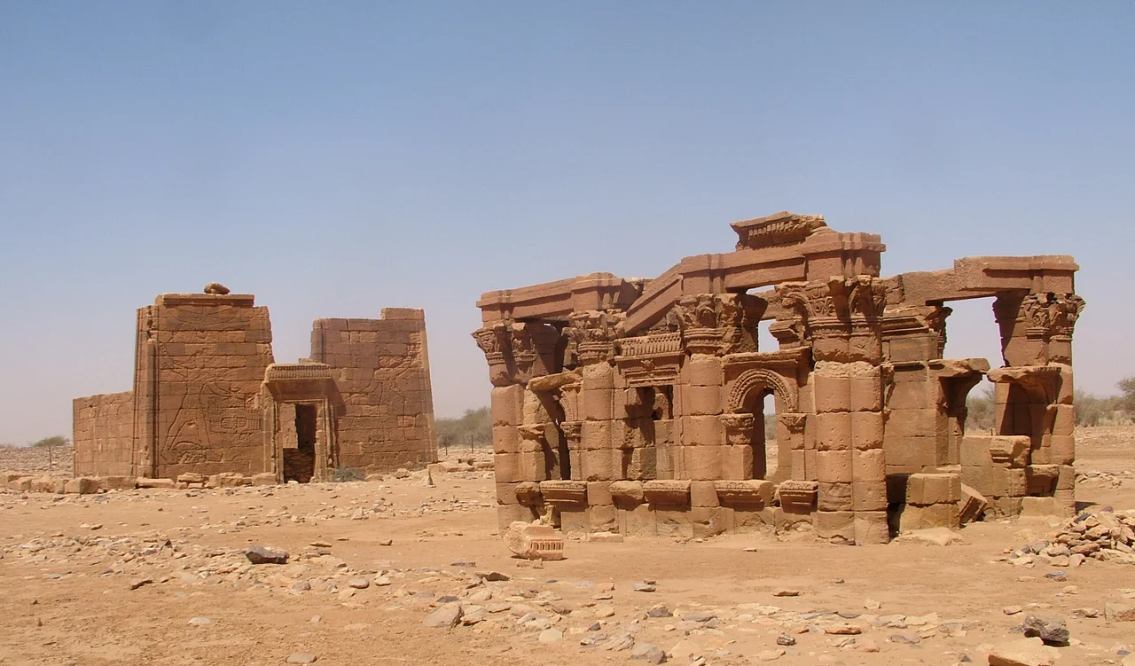 Roman Kiosk andApedamak (lion god) temple in Naqa, Nubia Sudan (1st c. AD)