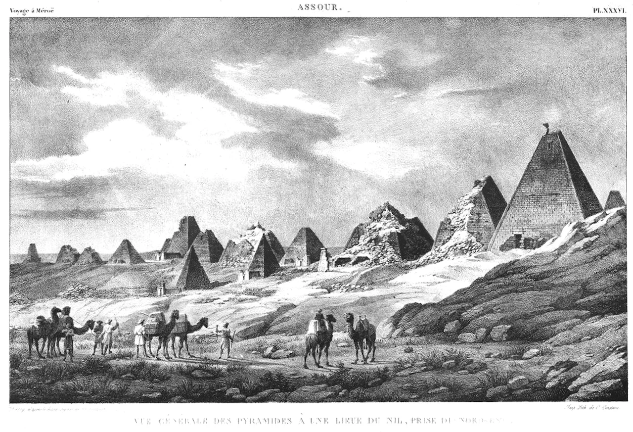 Nubian pyramids in 1821