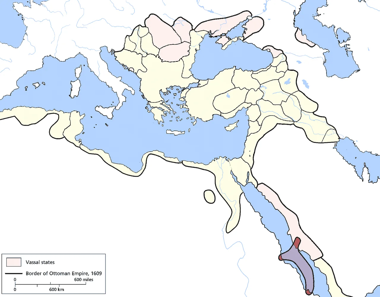 Habesh Eyalet, Ottoman Empire (1609). Source: Encyclopedia of the Ottoman Empire at Google Books By Gábor Ágoston, Bruce Alan Masters