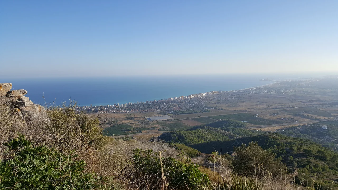 View of Benicassim from Desert de les Palmes Natural Park.