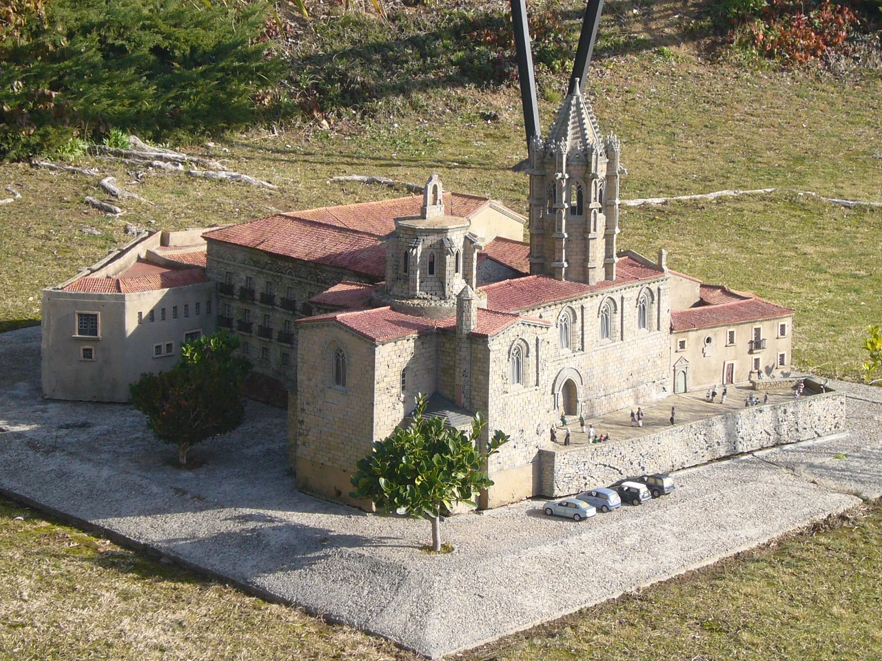 Scale model at the "Catalunya en Miniatura" miniature park : Monastery of Vallbona de les Monges