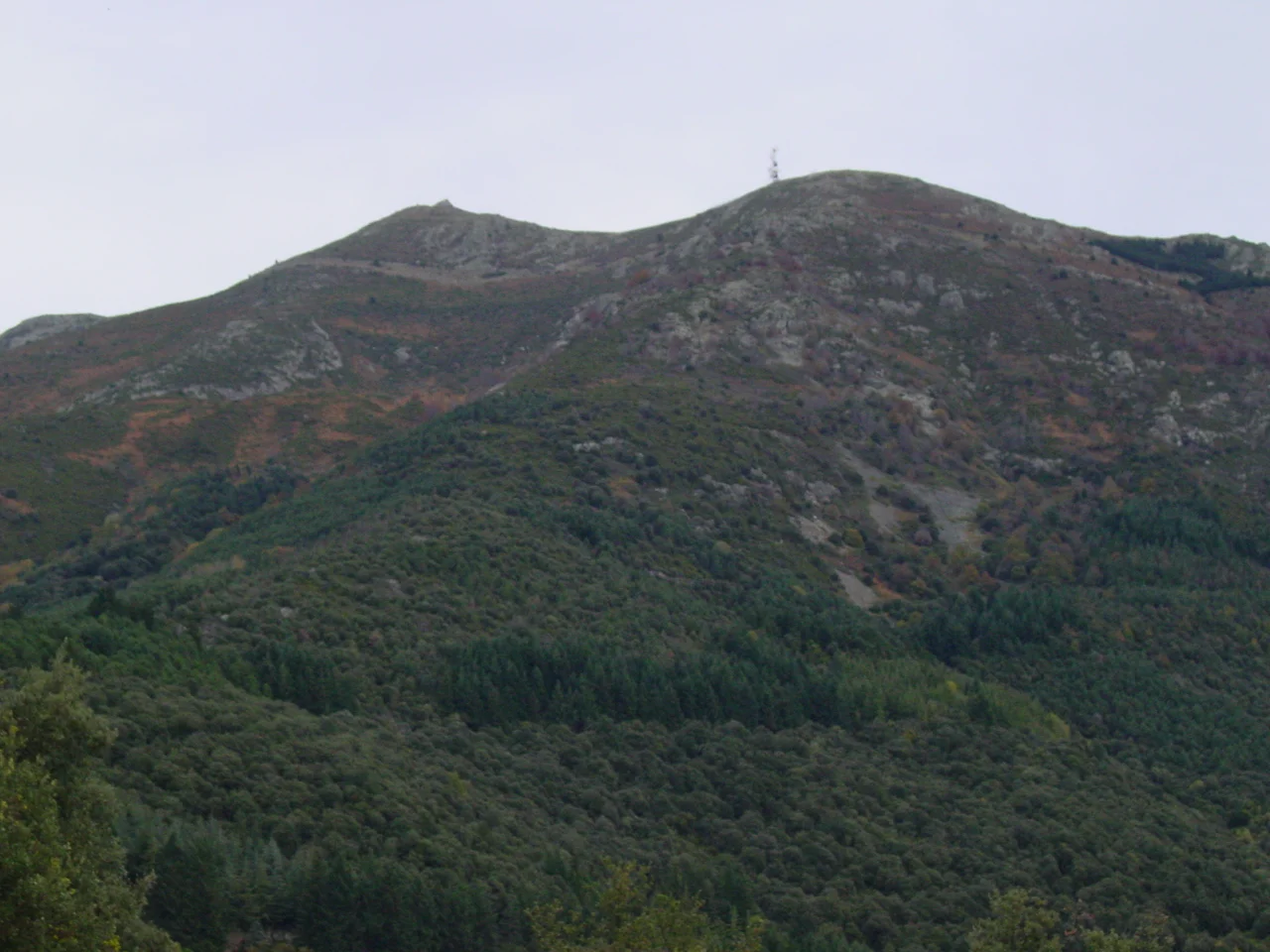 Looking up from the south to El Turó de l'Home in Montseny, Spain. Photograph taken by myself in November 2004.