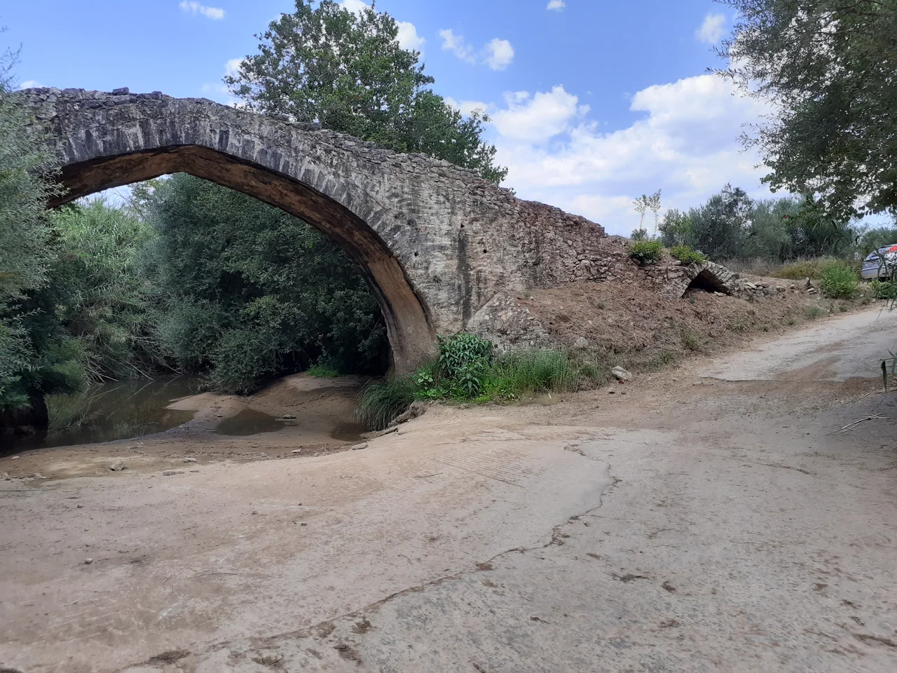Ntempriz bridge as seen from the south next to the river it crosses