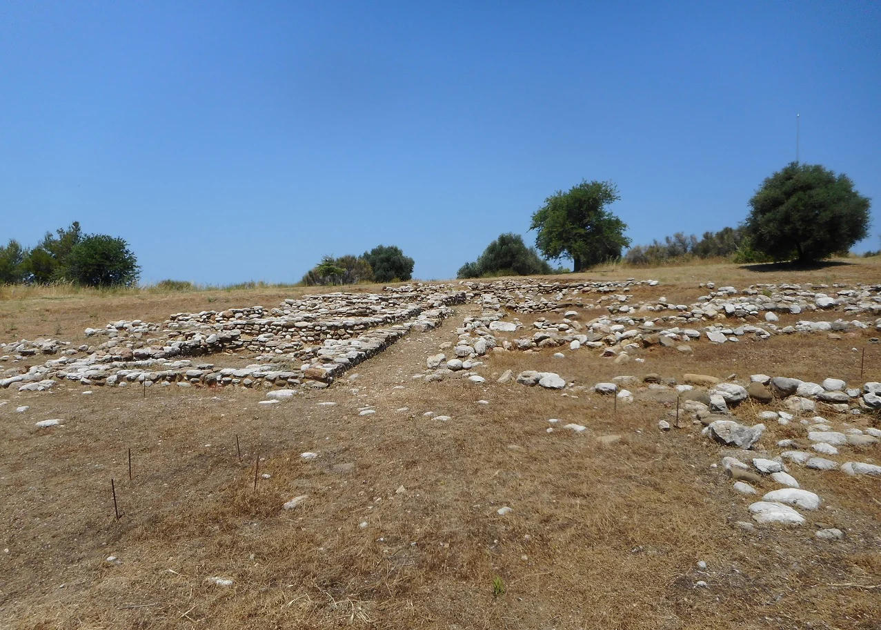 The ancient settlement area in the Voudeni archaeological site