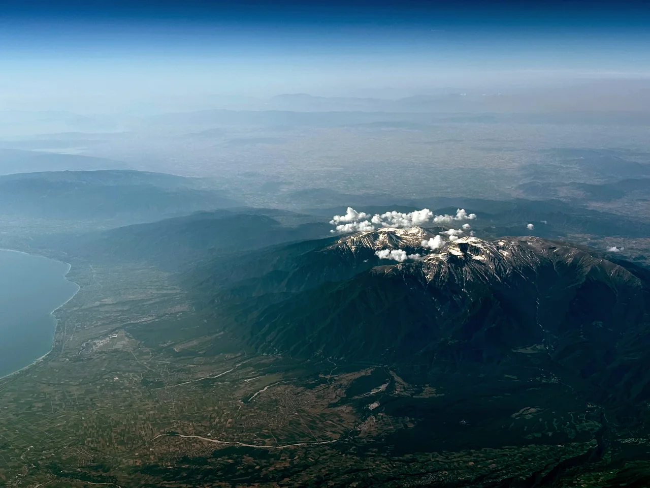 Aerial view of Mount Olympus, Greece
