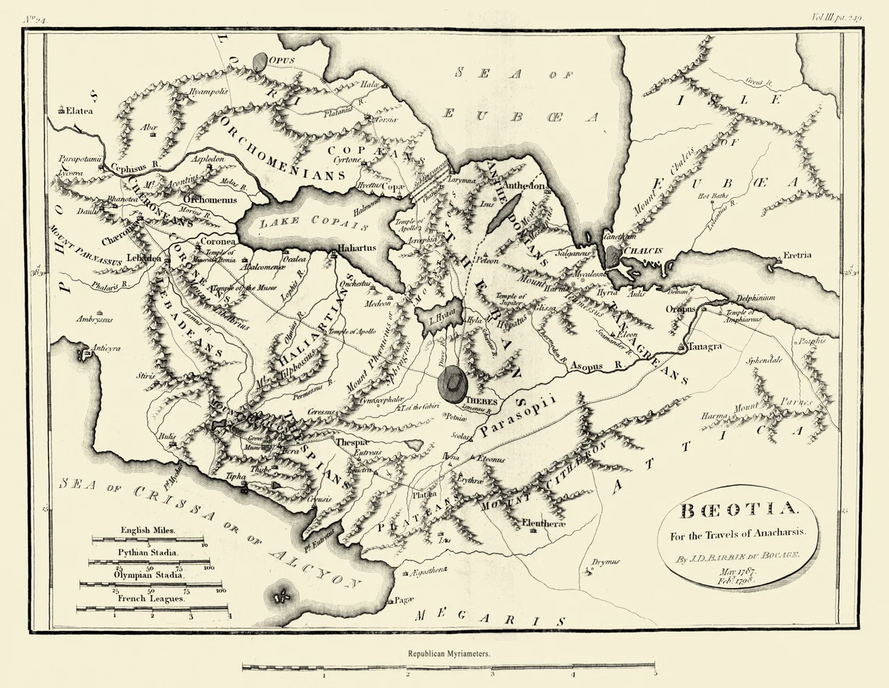 Map of Ancient Boeotia
