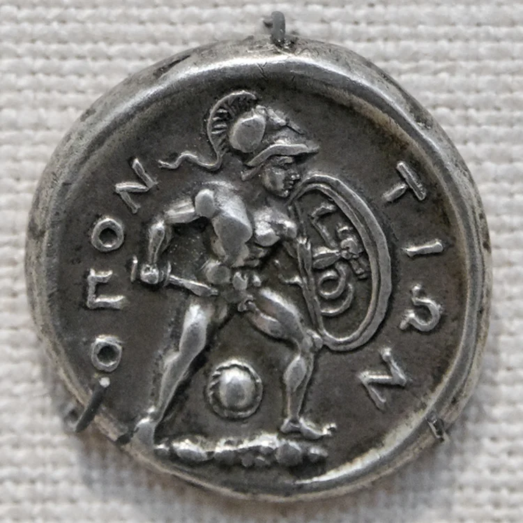 Ajax the Lesser, son of Oileus. Reverse of a silver stater of Locri Opontii.