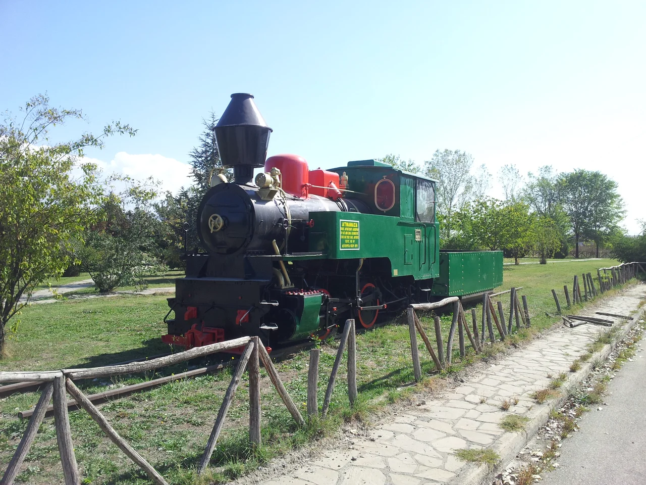 One of the Jung steam locomotives, formerly used in the metre gauge mining railway at Aliveri, currently preserved at Ptolemais.