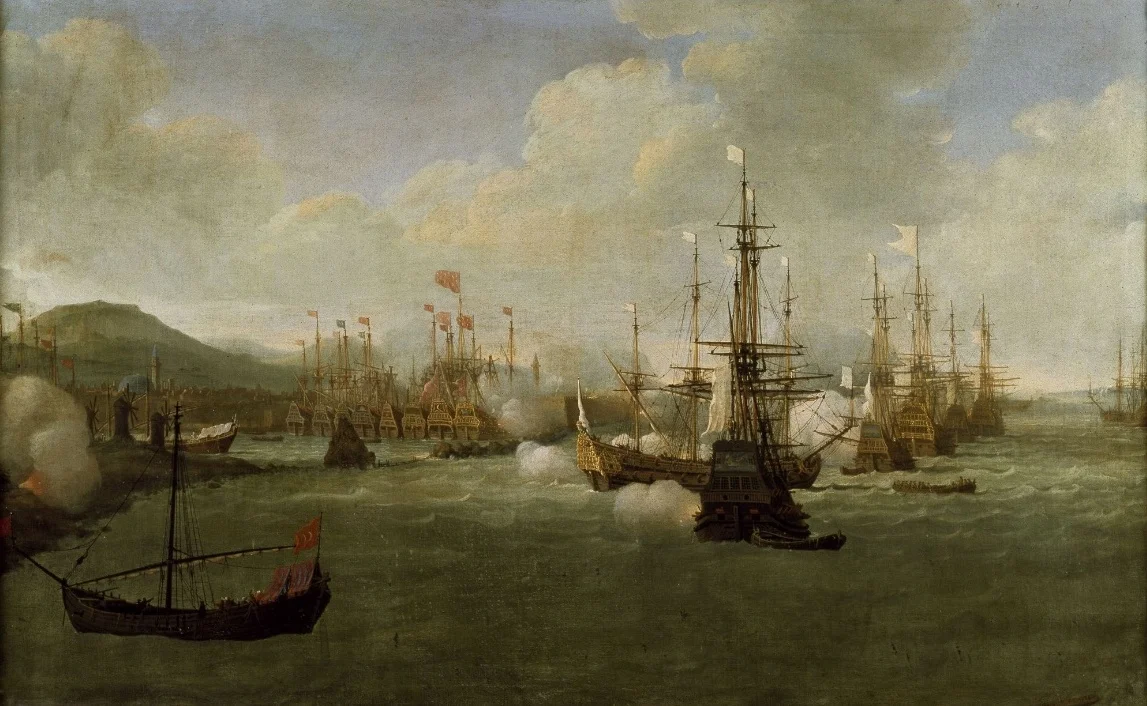 Blockade and bombardment of the island of Chios in 1681 by the French squadron of Abraham Duquesne pursuing the Muslim pirates of Tripoli.