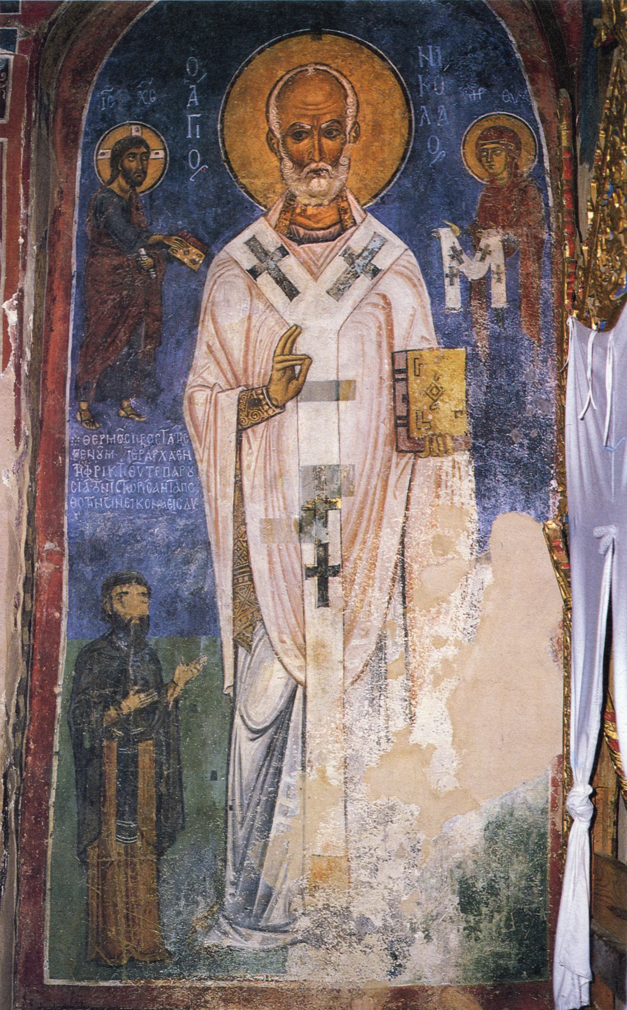 St. Nicholas. Painting in the church Agios Nikolaos tis Stegis in Kakopetria, Cyprus, dated 12th century