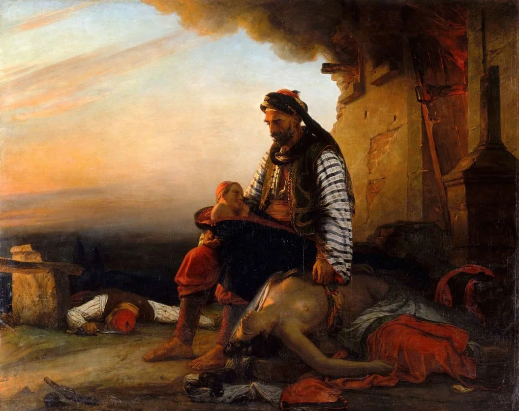 Auguste Vinchon - Sujet grec moderne après le massacre de Samothrace - Louvre MI 150.jpg