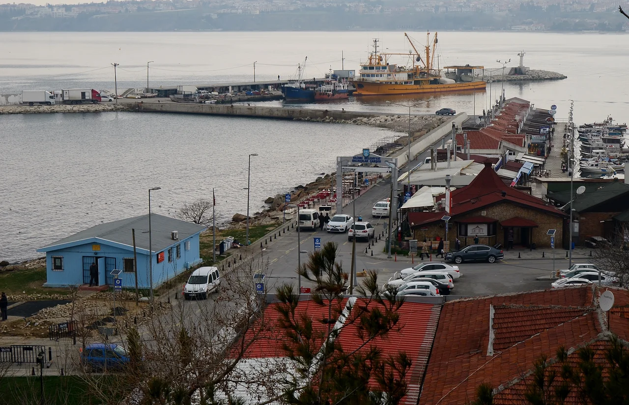 View of Silivri Marina and Fish Market from the Cliff