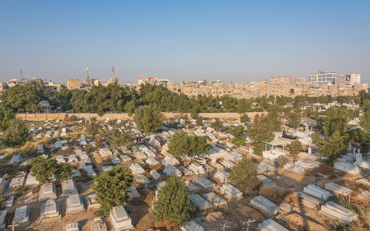 Gora Cemetery (or European Cemetery) in Karachi, Pakistan