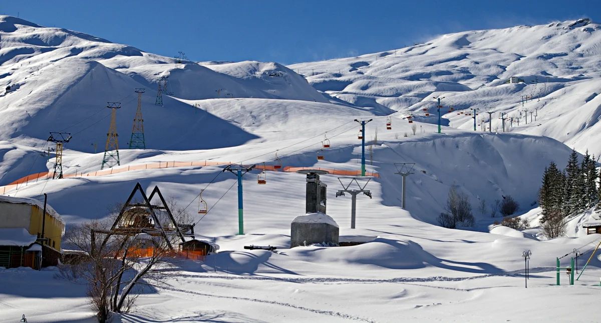 Dizin skiing slopes, Tehran, Iran