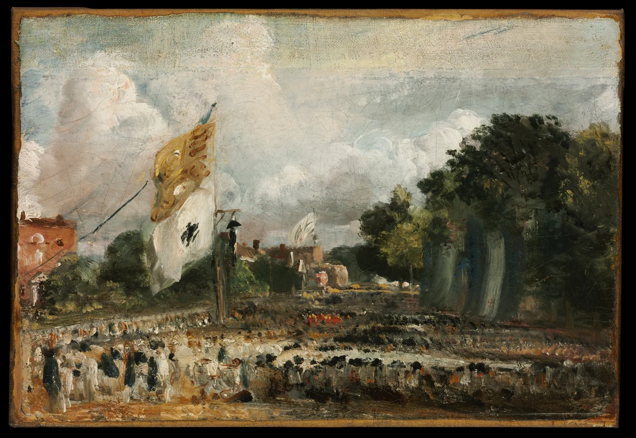 John Constable - The Celebration in East Bergholt of the Peace of 1814 Concluded in Paris between France and the Allied Powers - Google Art Project.jpg