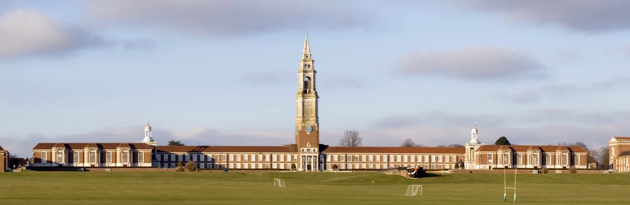 The back of the main building at the Royal Hospital School, Holbrook.  It is a few miles south west of Ipswich, Suffolk, UK.
