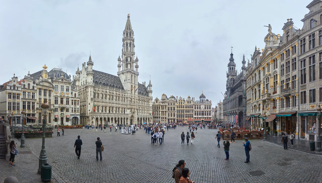 Panorama of the Grand-Place, Brussels, Belgium taken in June 2018