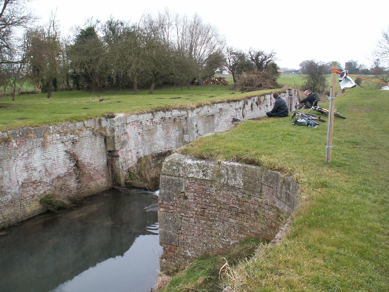 Remains of a lock on the Louth canal at Alvingham.