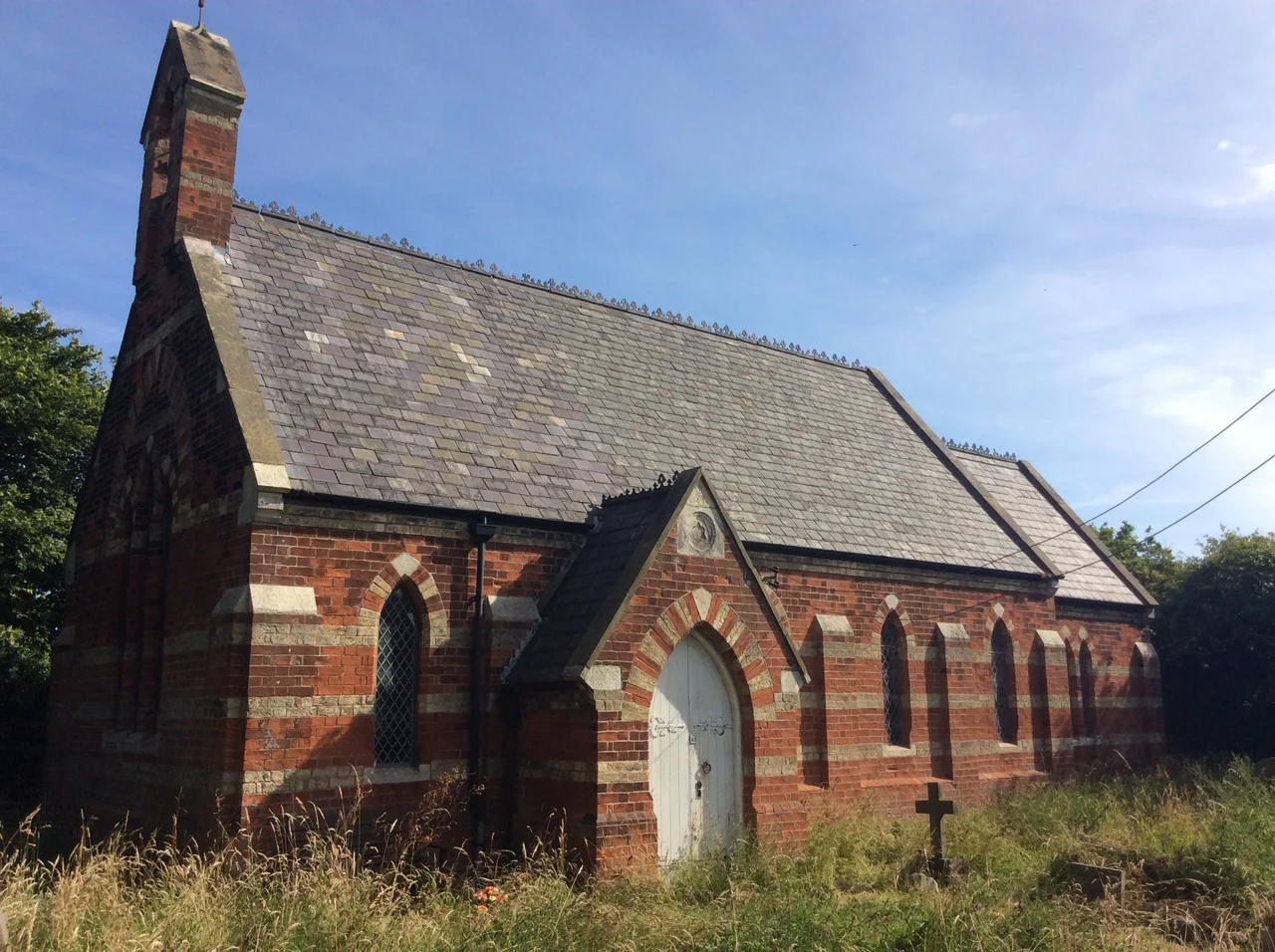 Church of St Helen's, Kilnsea, East Riding of Yorkshire, England.A small church dating from the 1860s by William Burges.