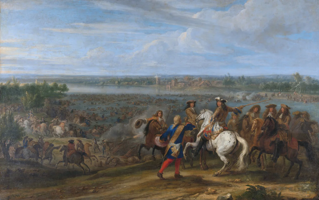 Louis XIV crosses the Rhine at Lobith, june 12, 1672.