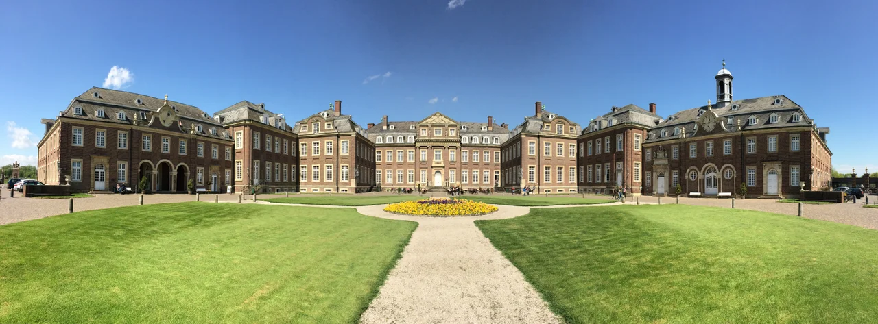 Nordkirchen castle in Nordkirchen (Coesfeld district, North Rhine Westphalia, Germany). Panoramic view from the south. It houses the University of Applied Sciences of Finances of North Rhine Westphalia, a state-run college specializing in the training of future tax inspectors.