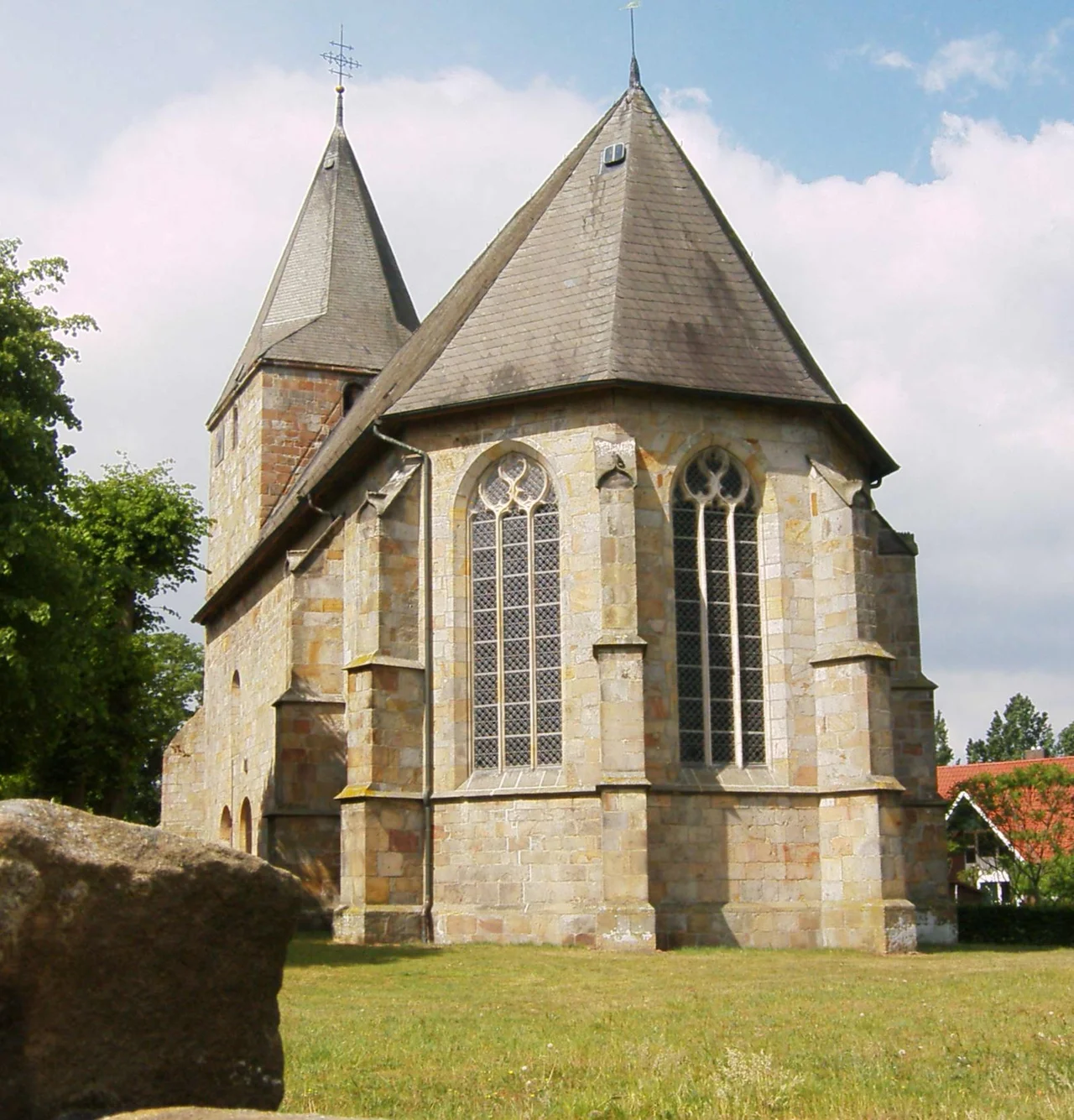 The Evangelical Reformed Church in Ohne, Lower Saxony, Germany, Grafschaft Bentheim's oldest (partly from the 13th century). The church is owned and used by a Reformed congregation within the Evangelical Reformed Church – Synod of Reformed Churches in Bavaria and Northwestern Germany.