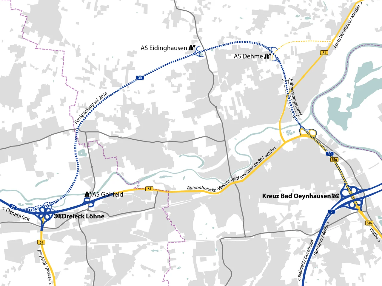 Lageplan Nordumgehung Bad Oeynhausen