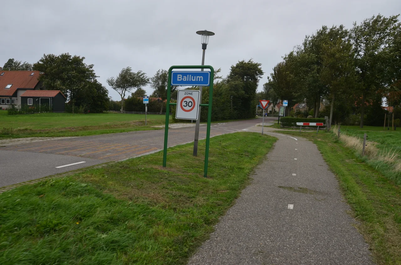 De plaats Ballum op Ameland.