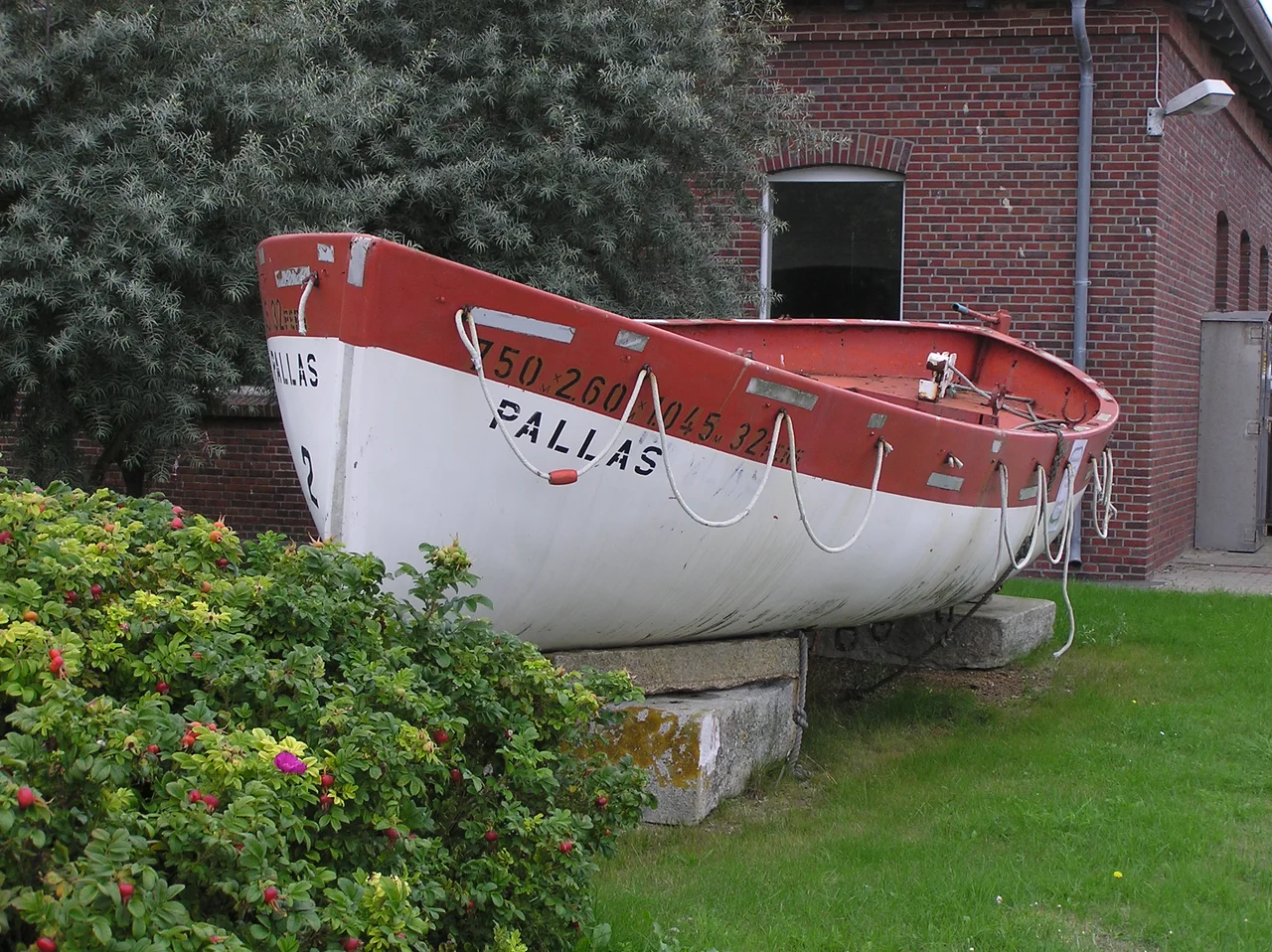Rettungsboot der Pallas im Seezeichenhafen Amrum (Außenstelle des WSA Tönning)