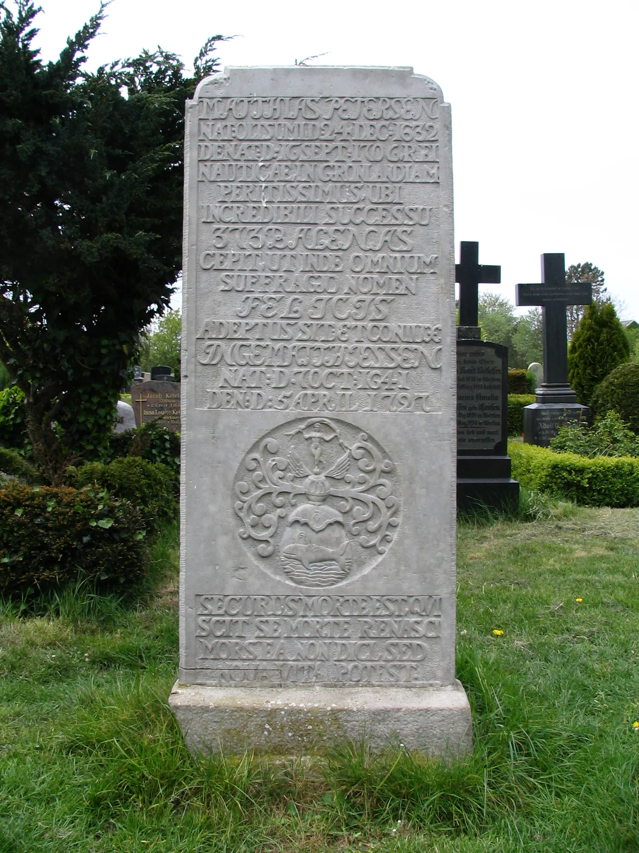 Matthias Petersen's tombstone, St. Laurentii graveyard, Föhr