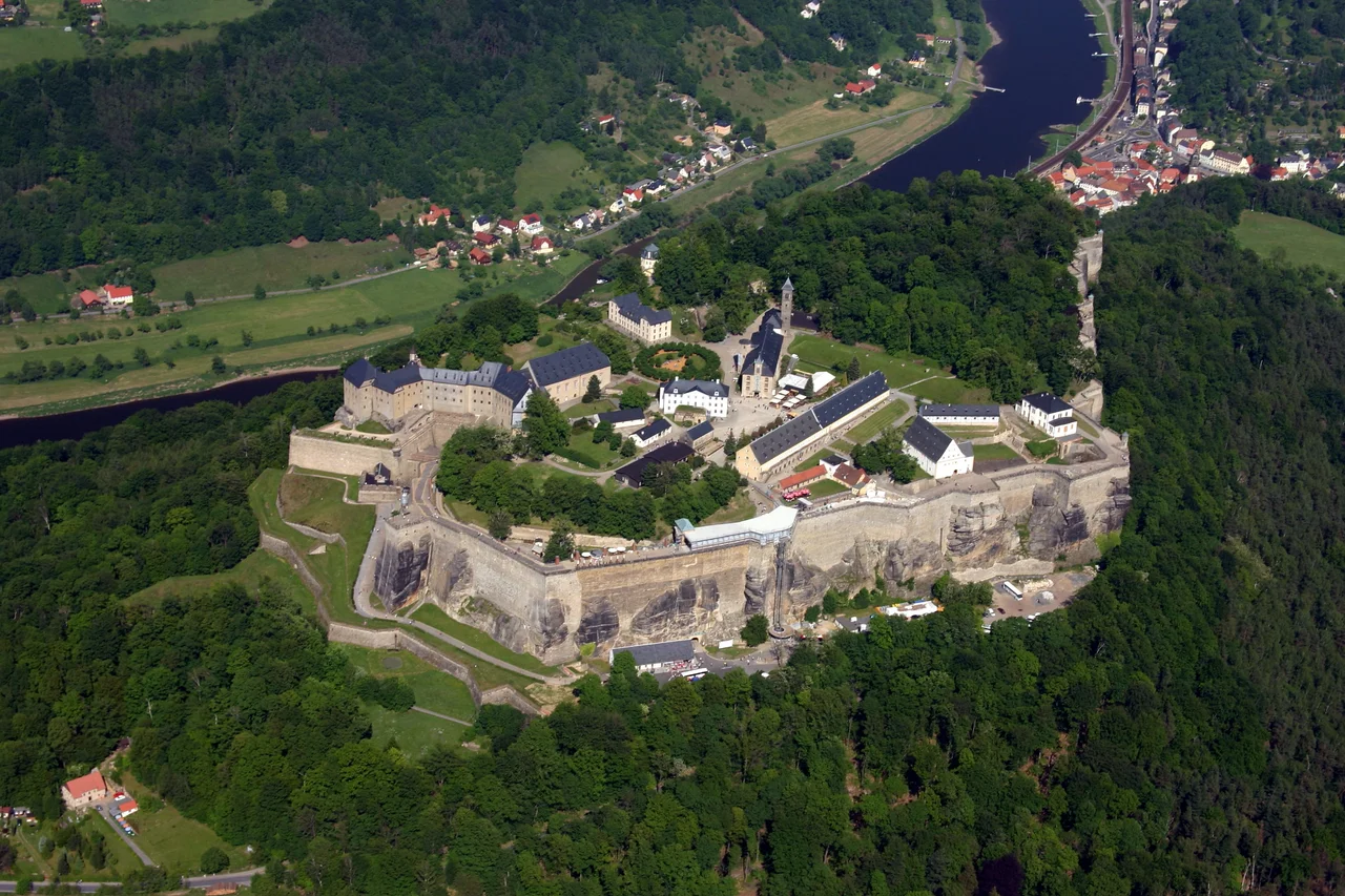 Aerial photo of the Festung Königstein (Fortress)