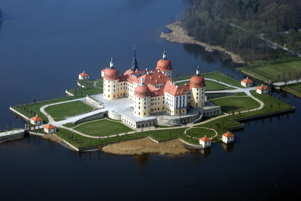Aerial View: Moritzburg Castle from Southeast