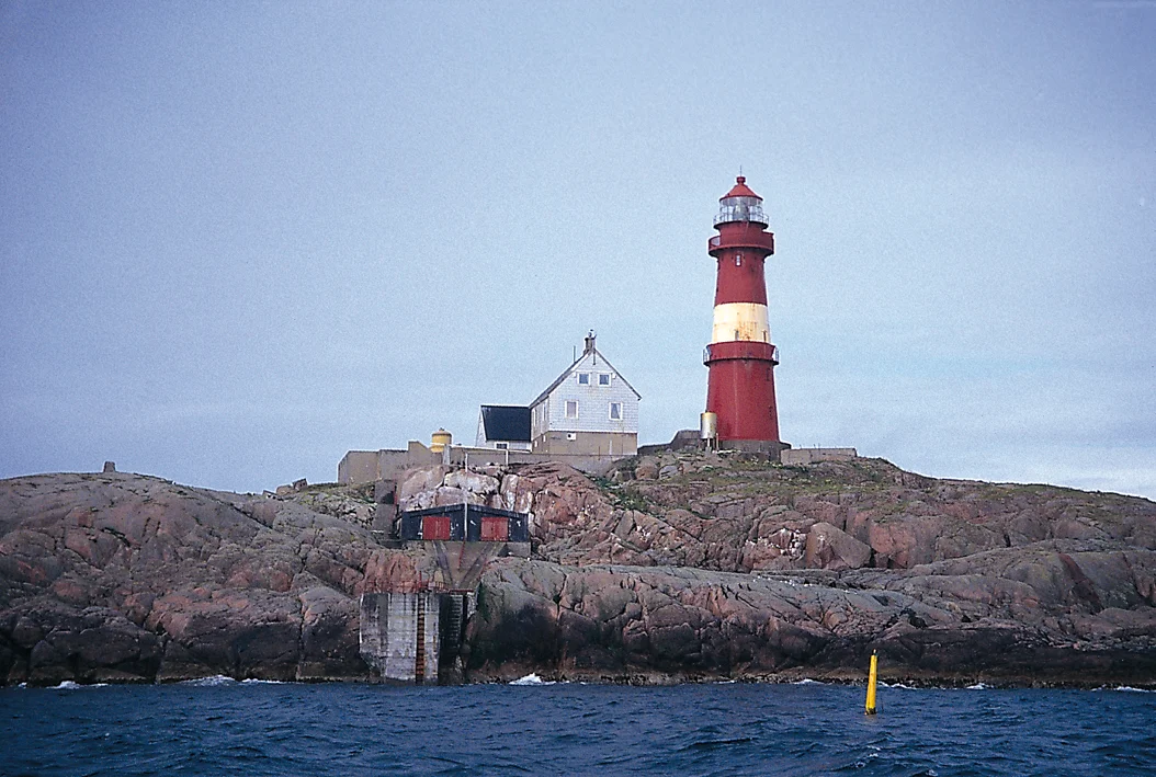Bremstein lighthouse in Vega in Nordland. Established in 1925.