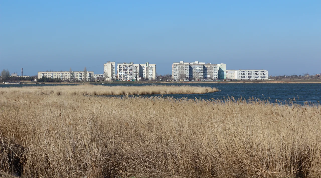 Panorama of Saky and the Saky lake (Chokrak)