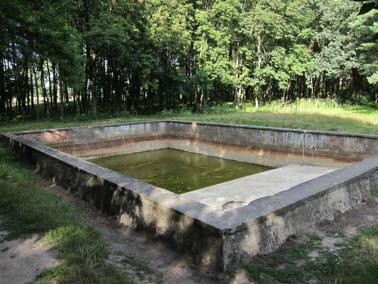 Pool at Werwolf (Wehrmacht HQ)It was a small outdoor swimming pool built personally for Hitler, however, he did not use it, according to some descriptions. The pool could also be used as a reserve supply of water to extinguish a fire.