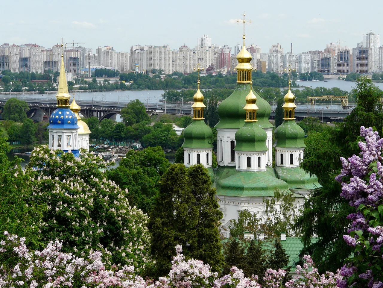 Vydubychi Monastery: Saint George Cathedral (1696-1701) and bell tower (1727-1733), Kiev, Ukraine