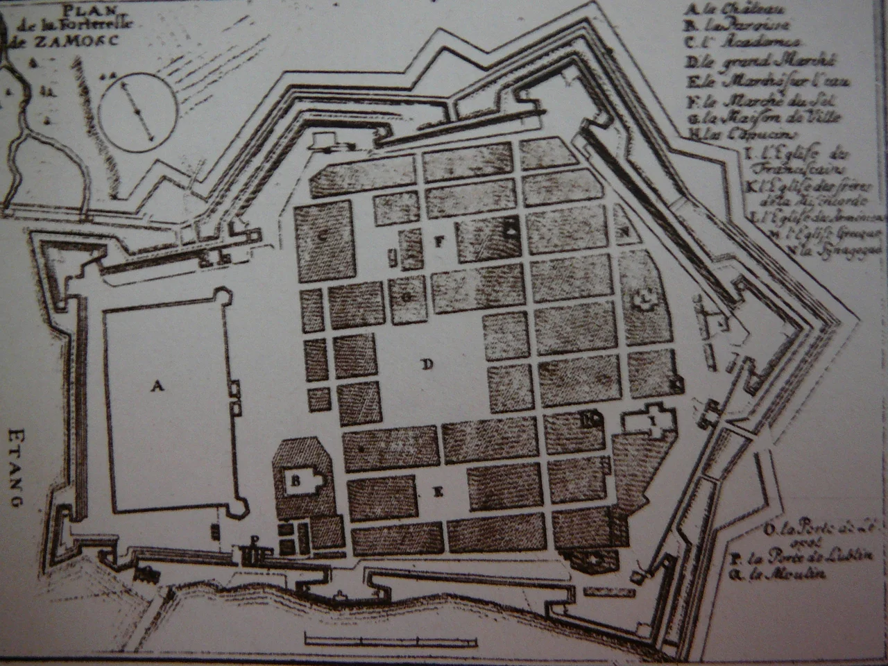 Plan of Zamosc Fortress from mid-17th centuryPlan Twierdzy Zamość z drugiej połowy XVII w.