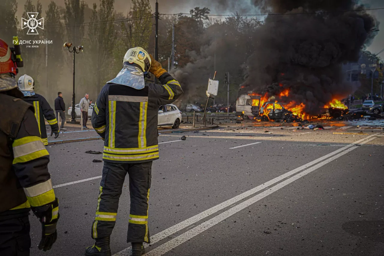 Kyiv after Russian missile strikes on 10 October 2022.